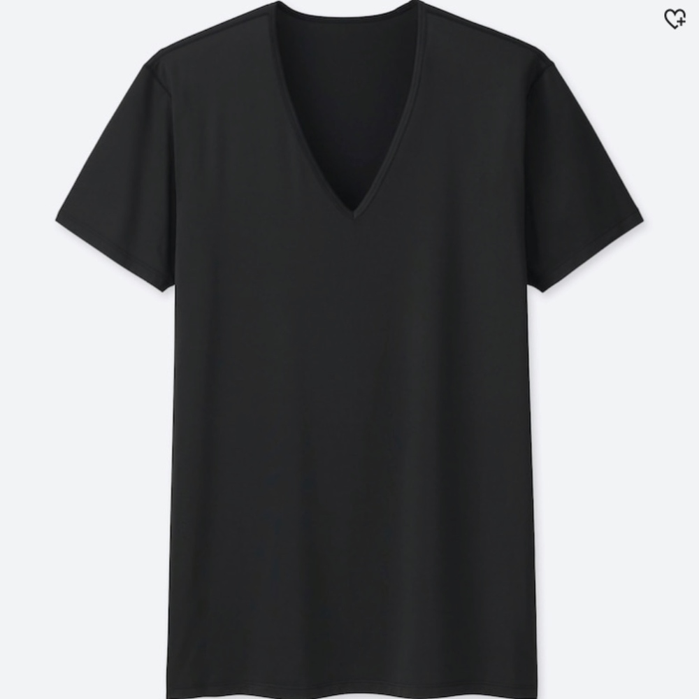 Uniqlo AIRISM V Neck Tee Shirt – Stretch Black